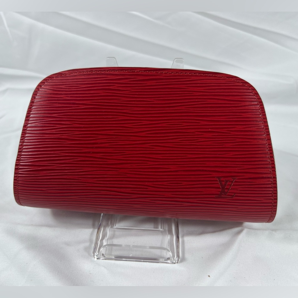 Louis Vuitton Dauphine Red Epi Leather Cosmetic Pouch GM – Made in France - Picture 1 of 8